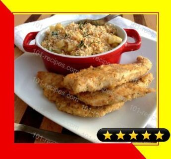 Smoked Gouda Mac and Cheese with Baked Chicken Tenders recipe
