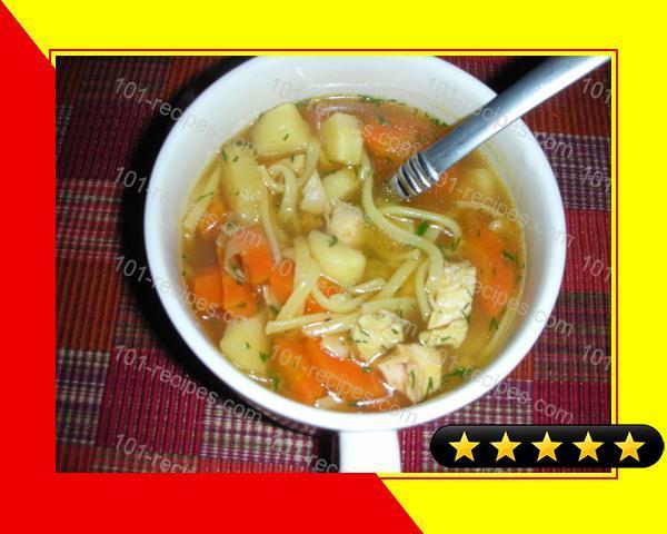 Chicken Noodle Soup With Carrots, Parsnips and Dill recipe