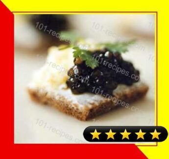 Caviar on Pumpernickel with Sour Cream recipe