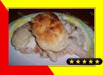 Creamed Chicken 'n Veggies With Biscuit Topping recipe