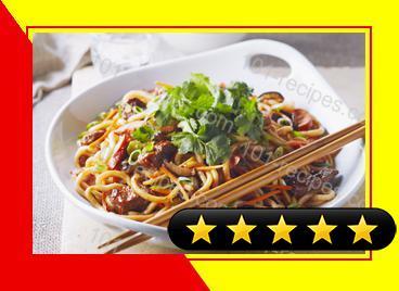 Udon Noodles with Beef & Chorizo recipe