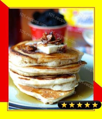 Cinnamon Pancakes with Candied Bacon recipe