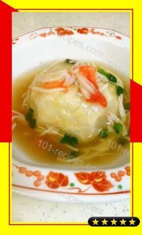 Taro Root Dumpling with Imitation Crab Meat Sauce recipe
