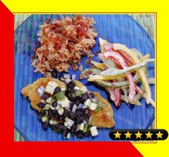 Chicken Breasts With Cornmeal Crust and Black Bean Salsa recipe
