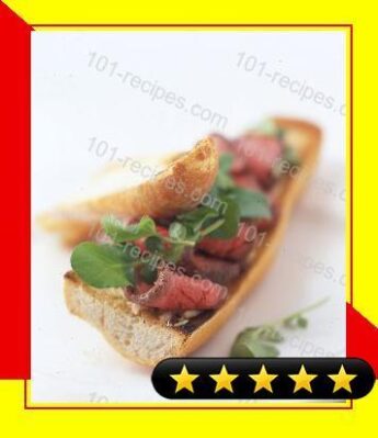 Steak Sandwiches with Horseradish Mustard Butter and Watercress recipe