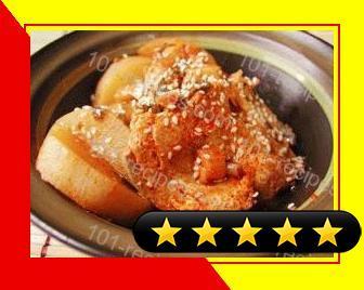 Mother's Stewed Mackerel and Daikon Radish with Gochujiang Chilli Paste recipe
