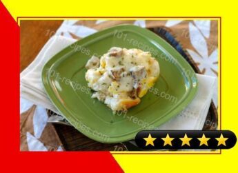 Biscuits, Sausage and Gravy Egg Bake recipe