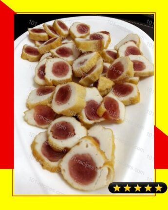 Chinese Sausage Wrapped In Fish Paste recipe