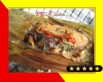 Dried Fish and Young Mango Wrapped in Banana Leaves (PEPES IKAN KERING) recipe