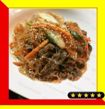 Japchae (Korean Cellophane Noodle Stir-fry) recipe
